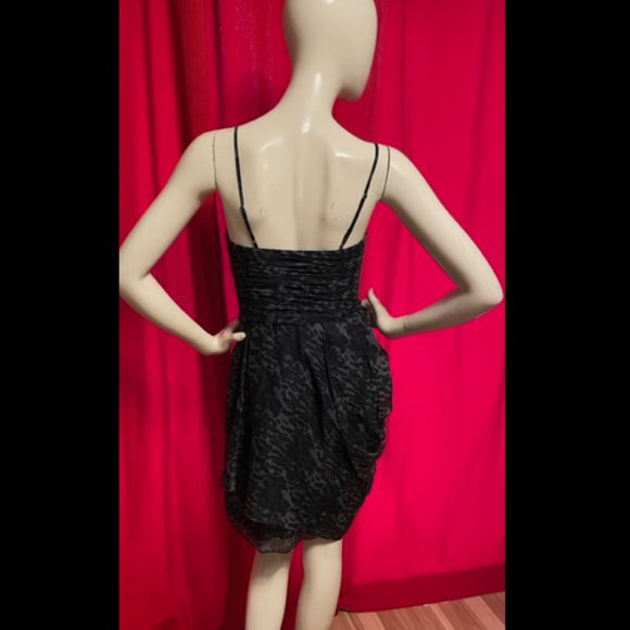 Rebecca Taylor Silk Leopard Gathered Mini Dress in Blue Size 4 - Picture 3 of 9